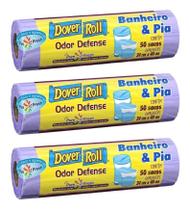 Saco de Lixo Banheiro e Pia Anti Odor Cheiro Defense Cor Lilás Dover Roll Com 50 unidades Kit 3 Un Saco de Lixo Banheiro e Pia Anti Odor Cheiro Defense Cor Lilás Dover Roll Com 50 unidades Kit 3 Un