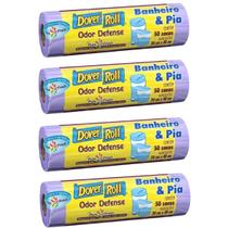 Saco de Lixo Banheiro e Pia Anti Odor Cheiro Defense Cor Lilás Dover Roll Com 50 unidades Kit 4 Un Saco de Lixo Banheiro e Pia Anti Odor Cheiro Defense Cor Lilás Dover Roll Com 50 unidades Kit 4 Un