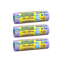 Saco De Lixo Banheiro Pia Odor Defense 50un Com 3 Rolos - Dover Roll