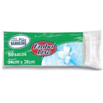 Saco De Lixo Branco Para Pia E Banheiro 15lt 34x38 50 Sacos