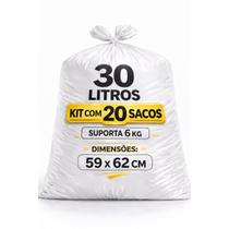 Saco De Lixo Branco Perfumado 30 Litros Reforçado Banheiro Pia Escritório Neutralizador Odor