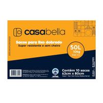 Saco de Lixo Casabella Dobrado Preto 50L - 25 Embalagens com 10 Unidades