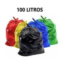 Saco de lixo Colorido 100 Litros com 25 Unidades Coleta seletiva - PLASFORT