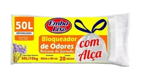 Saco de Lixo Com Alça Bloqueador De Odor 50 Litros 20 Sacos