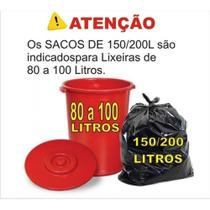 Saco De Lixo De 150 Litros Resistente P5 Pct C/100 unidades Preto