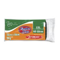Saco de Lixo Embalixo Embanew Rolo Reforçado Preto 15 Litros - Embalagem com 60 Unidades