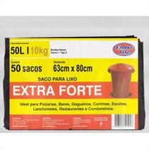 Saco De Lixo Embalixo Extra Forte 50L 63X80Cm Preto Pacote Com 50 Sacos Saco De Lixo Embalixo Extra Forte 50L 63X80Cm Preto Pacote Com 50 Sacos