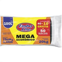 Saco De Lixo Embalixo Mega Economico 100L - 75X105Cm Preto Pacote Com 50 Pecas Saco De Lixo Embalixo Mega Economico 100L - 75X105Cm Preto Pacote Com 50 Pecas