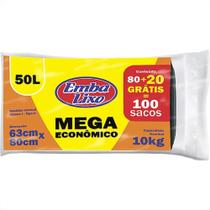 Saco De Lixo Embalixo Mega Economico 50L - 63X80Cm Preto Pacote Com 100 Pecas Saco De Lixo Embalixo Mega Economico 50L - 63X80Cm Preto Pacote Com 100 Pecas