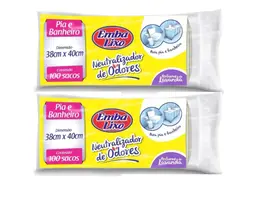 Saco De Lixo Embalixo Pia Banheiro Neutraliza Odores 200 Und