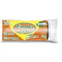 Saco De Lixo Embalixo Preto 30L Rolo 50 sacos - Embala lixo