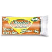 Saco De Lixo Embalixo Preto 50 Litros rolo 50 sacos - Embala lixo