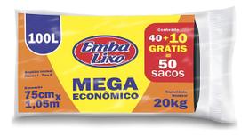 Saco De Lixo Embalixo Preto Econômico 50 Unidades 100 Litros Kit 2un Saco De Lixo Embalixo Preto Econômico 50 Unidades 100 Litros Kit 2un
