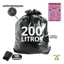 SACO DE LIXO ESPECIAL 200L 85X95CM BAY PLASTIC - Preto C/ 100un