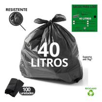 SACO DE LIXO ESPECIAL 40L 45X55CM BAY PLASTIC - Preto C/ 100un