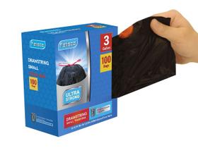 Saco de lixo Feisco 11,4L/3 galões preto com cordão x100