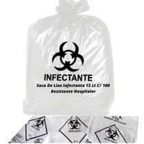 Saco De Lixo Infectante 15Lt C/ 100 Resistente Hospitalar