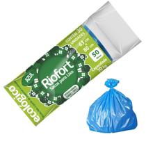 Saco De Lixo Lixeira Rolo Resistente Economico Reforçado 50 LITROS - Azul - RIOPLASTIC