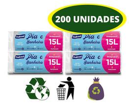 Saco De Lixo Perfumado 200 15 litros Unidades Pia Banheiro - DOBRASIL