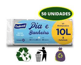 Saco de Lixo Perfumado Âncora 10 Litros Branco 50 Unidades