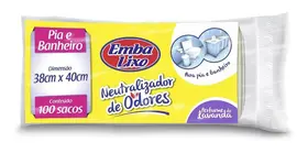 Saco de Lixo Perfumado Embalixo Branco 8 Litros - 100 Unidades para Pia e Banheiro com Fragrância Suave