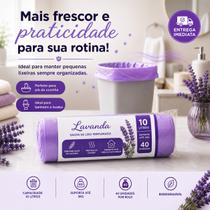 Saco de Lixo Perfumado Lavanda 10L ideal para cozinhas, banheiros e clinicas