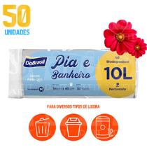 Saco de Lixo Perfumado Pia Banheiro Anti Odores 50un 10Lts