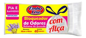 Saco De Lixo Pia E Banheiro Lavanda Com Alça Embalixo 40un