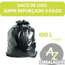 Saco de Lixo Preto 100 Litros - Super Reforçado (5kg)