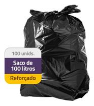 Saco De Lixo Preto 100l Reforçado Resistente 20un Micra 0,8
