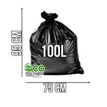 Saco De Lixo Preto 100l Resistência média 4 Micra 50 Unid