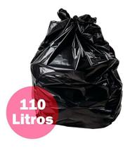 Saco De Lixo Preto 110 Litros Reforçado - 100 Unidades