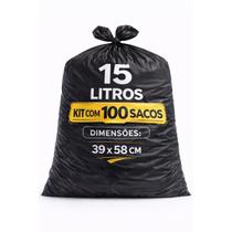 Saco De Lixo Preto 15 Litros Antiviral Antibacteriano Reforçado Resistente 100 Unidades Saco De Lixo Preto 15 Litros Antiviral Antibacteriano Reforçado Resistente 100 Unidades