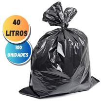 Saco de lixo preto 40 litros Saco de lixo preto 40 litros