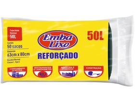 Saco de Lixo Preto 50L Reforçado Embalixo - Profissional 50 Unidades