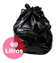 Saco De Lixo Preto 60 Litros Reforçado - 100 Unidades