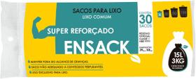 Saco de lixo preto ensack reforçado 15l - rolo com 30 sacos