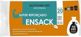 Saco de lixo preto ensack reforçado 30l - rolo com 20 sacos