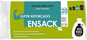 Saco de lixo preto ensack reforçado 50l - rolo com 20 sacos