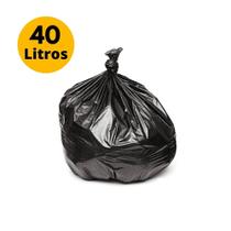 Saco de lixo - preto - reforçado - 40 litros - 100 unidades