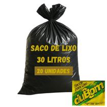 Saco De Lixo Preto Reforçado Resistente 30 Litros Direto da Fabrica Dubom Kit Com 20 30 40 50 Unidades