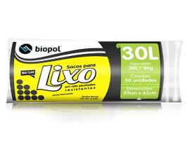 Saco De Lixo Preto Resistente 30 Litros Em Rolo Com 50und Saco De Lixo Preto Resistente 30 Litros Em Rolo Com 50und