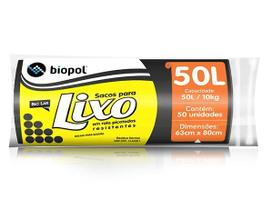 Saco De Lixo Preto Resistente 50 Litros Em Rolo Com 50und Saco De Lixo Preto Resistente 50 Litros Em Rolo Com 50und