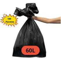 Saco de Lixo Preto Resistente 60L 100 Unidades - Loja CleanUp