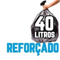 Saco De Lixo Reforçado 40 L (litros) Preto Para casa, restaurante- 100 Unidades