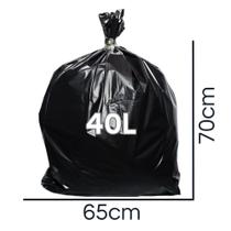 Saco de lixo reforçado 40L suporta 20kg de carga