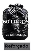 Saco De Lixo Reforçado Extra Forte 60 Litros Resistente com 75 un.