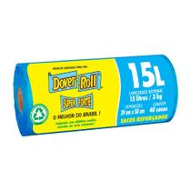 Saco de Lixo Super Forte Azul 15 Litros Litros Dover Roll - 40 unidades