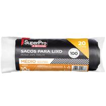 Saco De Lixo SuperPro 20 Litros Preto 40x50cm Médio 100un