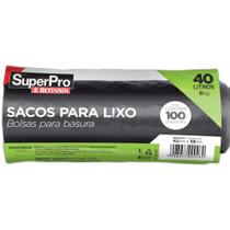 Saco De Lixo Superpro Bettanin 40L 55X55Cm Preto Com 100 Pecas